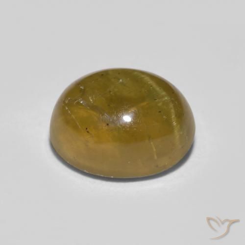 Apatite occhio di gatto Giallo brunastro naturale da 1.76 ct, Ovale, Traslucido