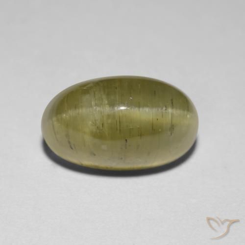 Apatite occhio di gatto Giallo neutro naturale da 2.95 ct, Ovale, Traslucido