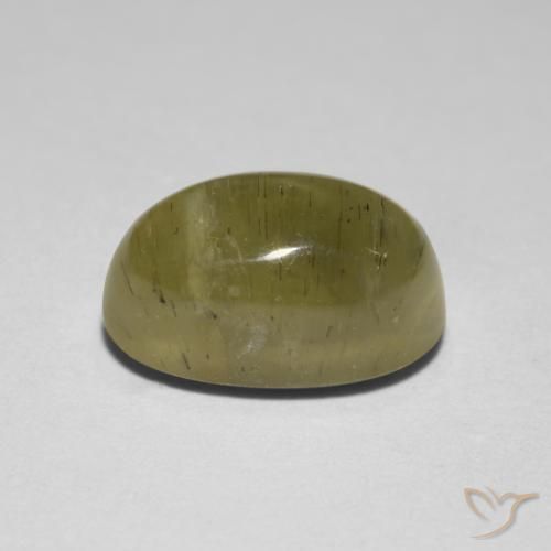 Apatite occhio di gatto Giallo neutro naturale da 2.95 ct, Ovale, Traslucido