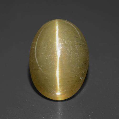 Apatite occhio di gatto Giallo Marrone naturale da 5.08 ct, Taglio ovale, Traslucido