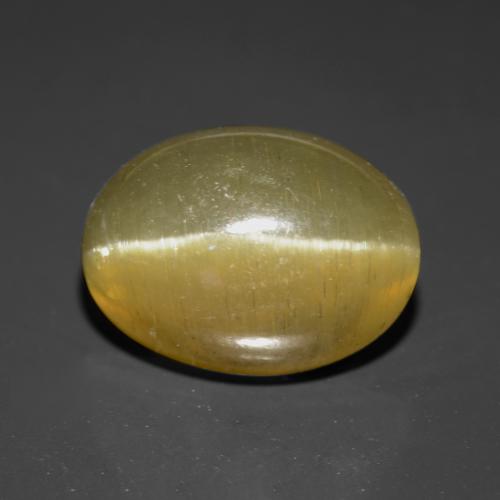 Apatite occhio di gatto Giallo Marrone naturale da 5.08 ct, Taglio ovale, Traslucido