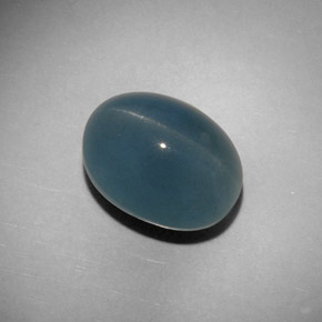 Cat's eye aquamarine naturale verde da 11,25 ct, taglio ovale, traslucido