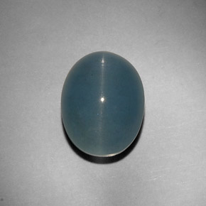 Cat's eye aquamarine naturale verde da 11,25 ct, taglio ovale, traslucido