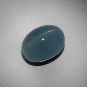 Cat's eye aquamarine naturale verde da 11,25 ct, taglio ovale, traslucido