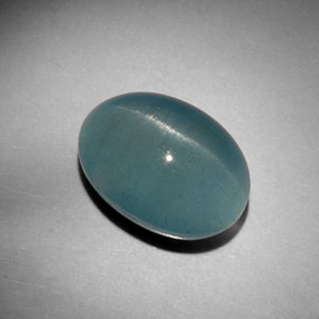 Cat's eye aquamarine naturale verde da 12,46 ct, taglio ovale, traslucido
