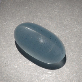 Cat's eye aquamarine naturale verde da 9,28 ct, taglio ovale, traslucido