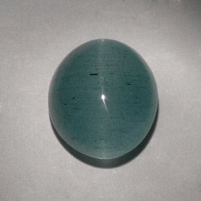Cat's eye aquamarine naturale verde da 11,55 ct, trasparente, trasparente/traslucido