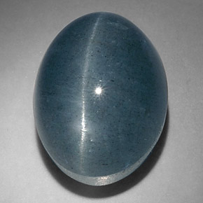 Cat's eye aquamarine naturale verde da 17,47 ct, taglio ovale, traslucido