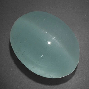 Cat's eye aquamarine naturale verde da 19,65 ct, trasparente, trasparente/traslucido