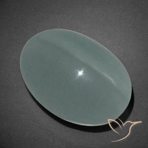 12.96ct Naturale Verde chiaro Bluastro Acquamarina occhio di gatto, Ovale, Trasparente/Traslucido