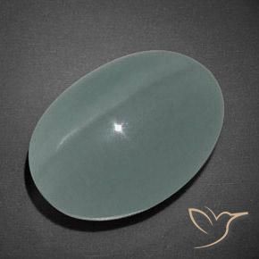 Acquamarina Occhio di Gatto Verde chiaro Bluastro naturale da 12.96 ct, Ovale, Trasparente/Traslucido