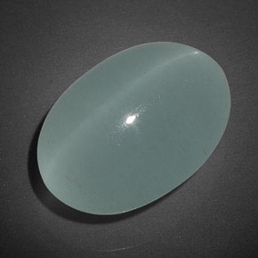 Cat's eye aquamarine naturale verde da 17,04 ct, trasparente, trasparente/traslucido