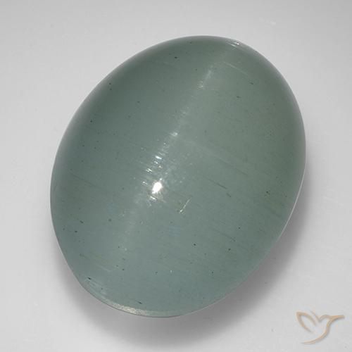 30.03ct Naturale Azzurro verde chiaro Acquamarina occhio di gatto, Ovale, Traslucido