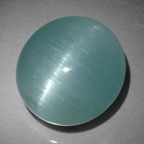 Cat's eye aquamarine naturale verde da 12,01 ct, taglio ovale, traslucido