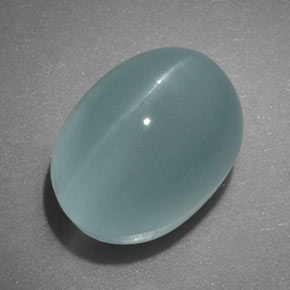Cat's eye aquamarine naturale verde da 5,96 ct, trasparente, trasparente/traslucido