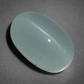 Cat's eye aquamarine naturale verde da 7,70 ct, trasparente, trasparente/traslucido
