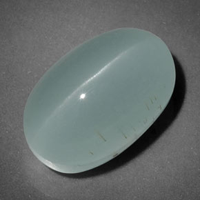 Cat's eye aquamarine naturale verde da 7,70 ct, trasparente, trasparente/traslucido