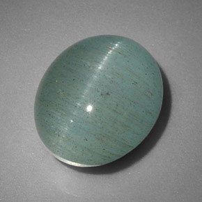 Cat's eye aquamarine naturale verde da 6,46 ct, trasparente, trasparente/traslucido