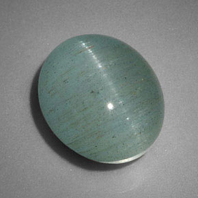 Cat's eye aquamarine naturale verde da 6,46 ct, trasparente, trasparente/traslucido