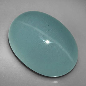 Cat's eye aquamarine naturale verde da 12,39 ct, trasparente, trasparente/traslucido