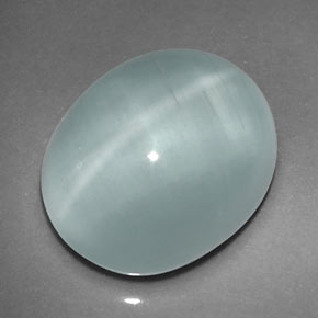 Cat's eye aquamarine naturale verde da 8,02 ct, trasparente, trasparente/traslucido