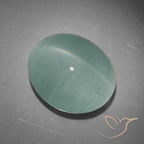 23.41ct Naturale Verde chiaro Acquamarina occhio di gatto, Ovale, Traslucido