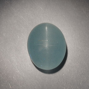 Cat's eye aquamarine naturale verde da 4,98 ct, taglio ovale, traslucido