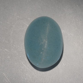 Cat's eye aquamarine naturale verde da 6,60 ct, taglio ovale, traslucido