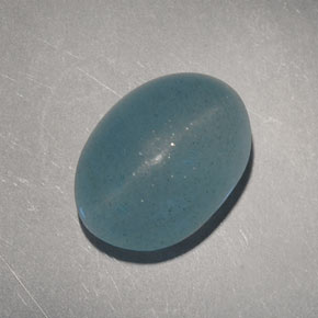Cat's eye aquamarine naturale verde da 6,60 ct, taglio ovale, traslucido
