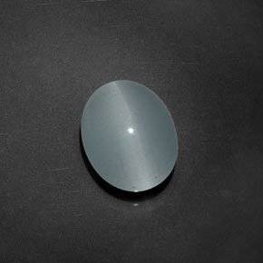 Cat's eye aquamarine naturale blu da 5,17 ct, taglio ovale, trasparente