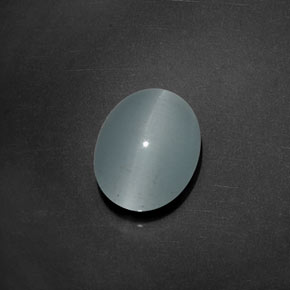 Cat's eye aquamarine naturale blu da 5,17 ct, taglio ovale, trasparente