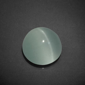 Cat's eye aquamarine naturale verde da 8,01 ct, taglio rotondo, trasparente