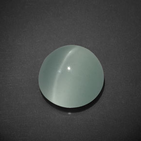 Cat's eye aquamarine naturale verde da 8,01 ct, taglio rotondo, trasparente