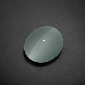 Cat's eye aquamarine naturale blu da 7,17 ct, taglio ovale, trasparente