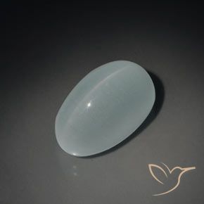 14.43ct Naturale Azzurro Acquamarina occhio di gatto, Ovale, Trasparente