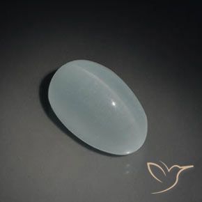 Acquamarina Occhio di Gatto Azzurro naturale da 14.43 ct, Ovale, Trasparente