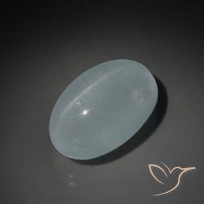 12.94ct Naturale Verde chiaro-blu Acquamarina occhio di gatto, Ovale, Trasparente