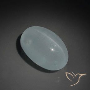 Acquamarina Occhio di Gatto Verde chiaro-blu naturale da 12.94 ct, Ovale, Trasparente