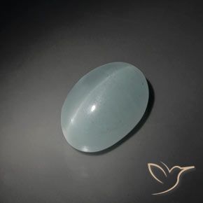 19.33ct Naturale Azzurro Verde Acquamarina occhio di gatto, Ovale, Trasparente