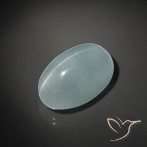 17.45ct Naturale Azzurro-Verde Acquamarina occhio di gatto, Ovale, Trasparente