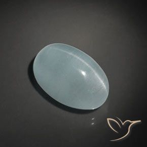 Acquamarina Occhio di Gatto Azzurro-Verde naturale da 17.45 ct, Ovale, Trasparente