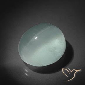 15.50ct Naturale Verde mare molto chiaro Acquamarina occhio di gatto, Ovale, Trasparente