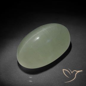 17.40ct Naturale Giallo verde Acquamarina occhio di gatto, Ovale, Trasparente