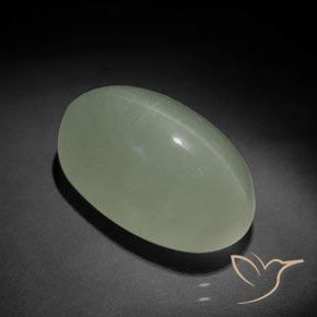 Acquamarina Occhio di Gatto Giallo verde naturale da 17.40 ct, Ovale, Trasparente