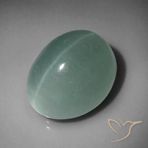 23.10ct Naturale Turchese pallido Acquamarina occhio di gatto, Ovale, Traslucido