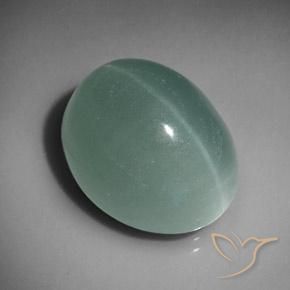 Acquamarina Occhio di Gatto Turchese pallido naturale da 23.10 ct, Ovale, Traslucido