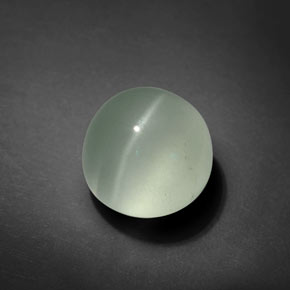 Acquamarina occhio di gatto naturale verde da 5,51 ct, taglio rotondo, trasparente