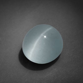 Acquamarina Occhio di Gatto Verde blu naturale da 4.95 ct, Ovale, Trasparente
