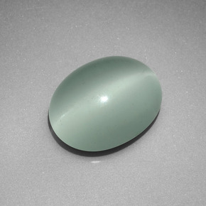 Acquamarina Occhio di Gatto Verdazzurro naturale da 5.81 ct, Taglio ovale, Trasparente