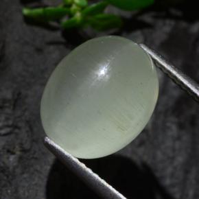 Cat's eye aquamarine naturale verde da 7,13 ct, taglio ovale, traslucido